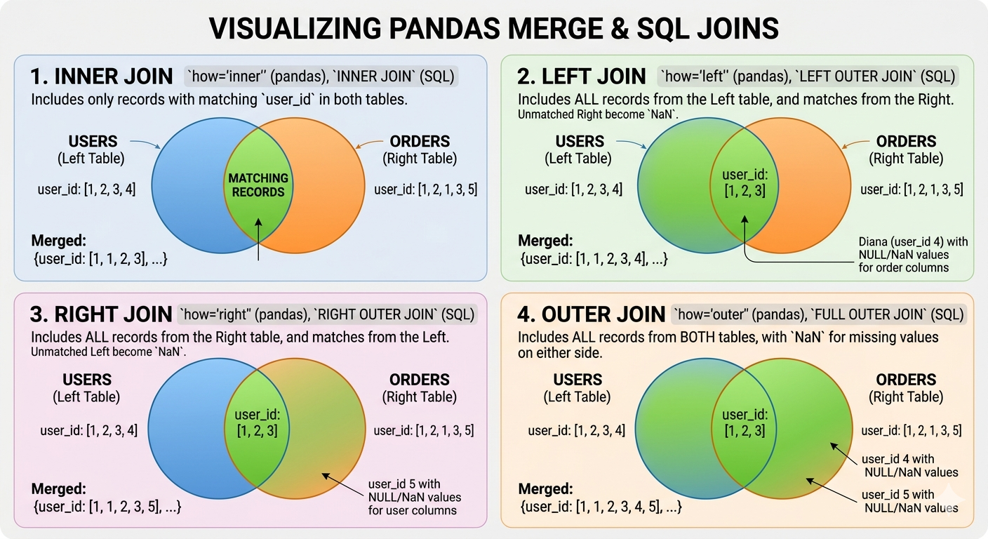 DataFrame Merge Types